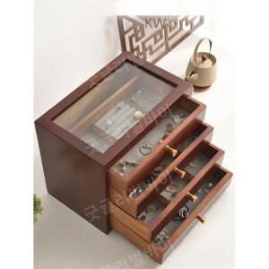 원목 악세사리 보관함 3단 반지 케이스 귀걸이 보석함 정리함