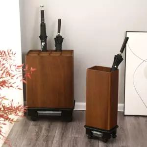 우드 우산꽂이 고급 라운드 사무실 거치대 바퀴식