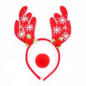 크리스마스 루돌프 머리띠 스폰지코 세트