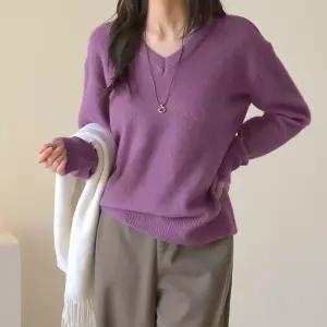 [데일리앤] 클레베 여성 도톰 브이넥 니트 티 겨울 기본 베이직 스웨터 (9컬러)