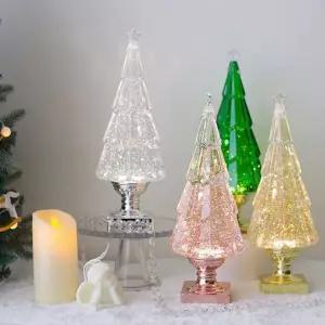 투명 트리 워터볼 오르골 (대) 4type 핑크 장식 소품