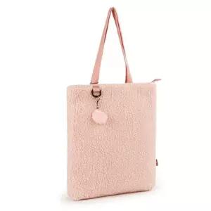 [라일리] Rly 여자 캔버스백 양털 뽀글이 키링 숄더백 핑크