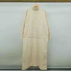 국산 여성 반집업 후리스 옆트임 롱원피스 LL-WDR-5027-아이보리