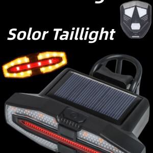 방향 지시등 자전거 후미등 무선 리모컨 테일라이트 표시기 충전식 태양광 사이클링