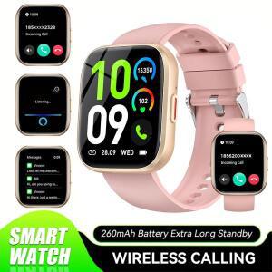 IUTECH P114 스마트 워치 2024 남녀공용 블루투스 통화 시계, 안드로이드 IOS용 건강 방수 수영 스마트워치