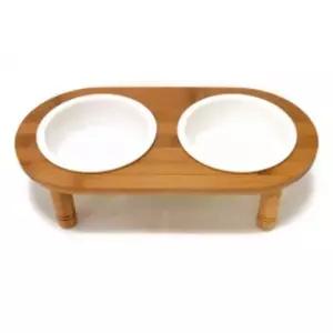 (에스엠펫)모닝 도기_TZ40S (라운드) 원목식기밥통 밥그릇 애견그릇 애완견그