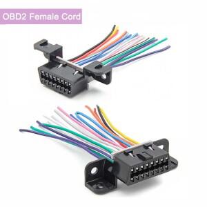 10cm obd2 케이블 고정 터미널 여성 헤드 16pin 전체 바늘 컬러 와이어 j1962f 조립 오픈 하네스 커넥터