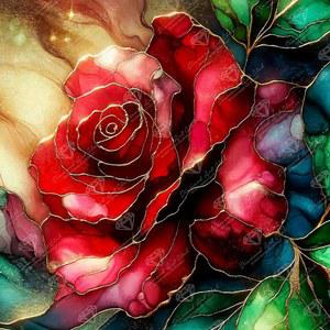 다이아몬드 아트 클럽 매직 레드 로즈 페인팅 키트, 재미있는 DIY 공예품, 스퀘어 캔버스, 13인치 x 13인치