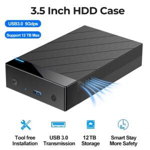 3.5/2.5인치 HDD 케이스 USB 3.0 - SATA 외장 하드 드라이브 리더, 12TB 인클로저, 노트북용 고속 어댑터