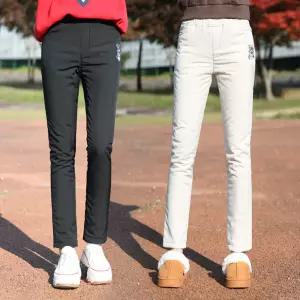 동대문스타일 여성 방한바지 곰자수 슬림핏 밴딩 일자 패딩 팬츠 COHP-10(패딩)