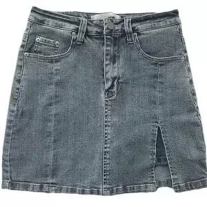 [하프클럽/]라인스커트이지 블루진 롱스커트 하이웨이스트 청치마