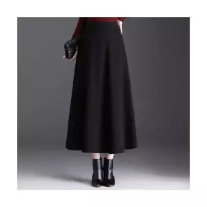 여성 데일룩 스커트 정장 모직 A라인 가을겨울 하이웨스트 슬림핏 중기장 플리츠 우산 DAOL4