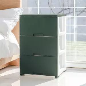 모던 우디 3단 플라스틱 서랍장