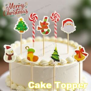 카톤 트리 컵케익 메리 크리스마스 파티 종이 토퍼 DIY 케이크 장식 용품  노엘 선물