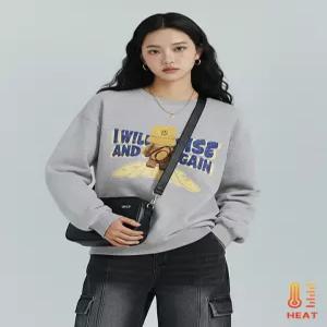 [플로우랩][플로우랩] 스마일 곰돌이 레터링 기모 맨투맨 티셔츠_FLTS029W25