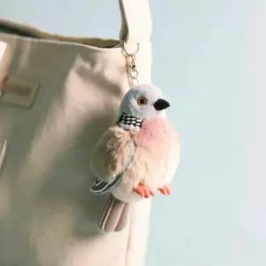 유니크한 리얼 비둘기 인형 키링 열쇠고리 미니 새인형