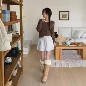 |KMP91CA|여성용 포근한 무지컬러 골덴 반바지