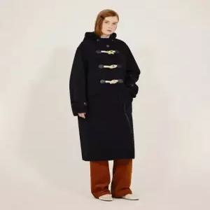 키뮤어 kiimuir WOOL 80 (우먼) 울 세미오버핏 후드 더플 코트네이비