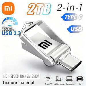 샤오미 미지아 신형 USB 3.2 2TB 플래시 드라이브 고속 타입-C 인터페이스 듀얼 유즈 메모리 스틱 (휴대폰