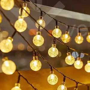 태양광 앵두전구 버블조명 24mm 줄조명 22M 야외 수목등 크리스마스 트리 캠핑