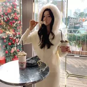 [미나그램] 초코 후드퍼니트집업가디건