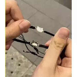 귀여운 고양이 팔찌 반지 우정팔찌 커플링 매듭팔찌 소원팔찌 레이어드 패션 끈팔찌 우정반지 반다나