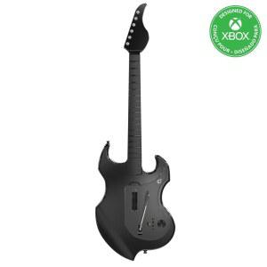 [미국배송] XBOX SERIES X|S ONE WINDOWS 10/11 PC ROCK BAND 4 포트나이트 페스티벌 오디오 잭 충전식 배터리용 PDP 리프마스터 무선 기타 컨트롤러 MICROSOFT 공식 라이선스 - BLACK