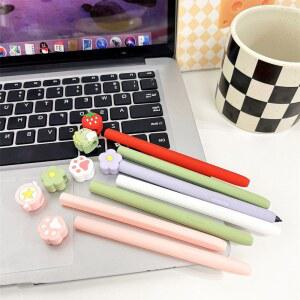 삼성 갤럭시 탭 S10 울트라 S9 S8 S7 FE S6 라이트 용 펜 케이스 만화 귀여운 태블릿 스타일러스 보호 커버 실리콘 충격 방지