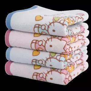 5장/10장 헬로 하트나염타올 36cmx77cm 핑크 블루 귀여운 캐릭터 작고 얇은 수건