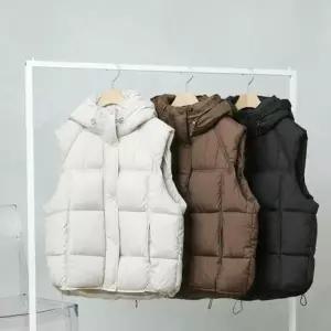 [다잇템] 여자 퀼팅 베스트 폴라넥 조끼 후디 FW 포근한 패딩