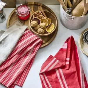 [이케아] 빈테르핀트 행주 2P 믹스패턴 레드화이트 50x70cm