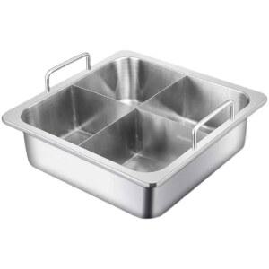 캠핑용 오뎅 꼬치 냄비 사각전골팬 4칸 칸막이 꼬치어묵탕냄비 노점 전골 오뎅탕그릇