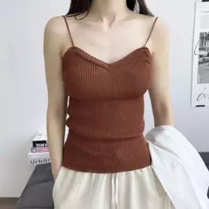 [하프클럽/]시스루 걸스 뜨개탑 탱크탑 스탠다드 걸코디레이어드 스트랩탑