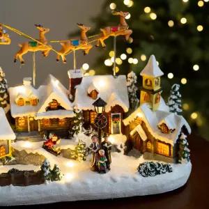 산타빌리지 오르골 움직이는 산타와 순록 뮤직박스