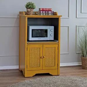 [버지니아]라탄 렌지 수납장 엔틱옐로우