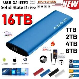 고속 휴대용 SSD 1TB 외장형 솔리드 스테이트 드라이브 USB3.1 Type-C 인터페이스 하드 노트북/맥/전화용