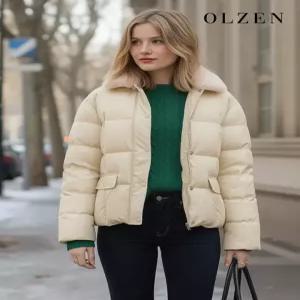 [(우먼)][OLZEN W] 여성 퍼카라 덕다운 점퍼 (ZLD4JP2301)