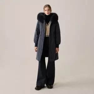 [정가 499,000원]사가폭스퍼 레빗 풀스킨 구스다운 롱코트