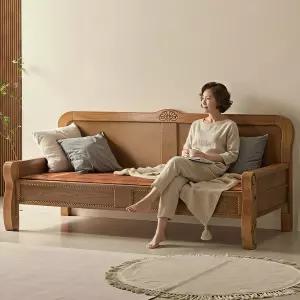 편강 흙쇼파 황토 3인용 흙침대 쇼파 카우치 온열 흑침대 원목