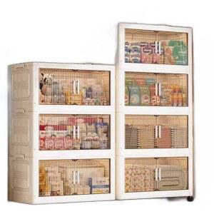 가정용 플라스틱서랍장 양문형 폴딩투명 정리 침실 라지 수납 상자 보관함