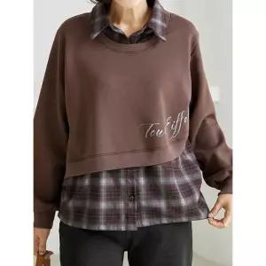 김여사 셔츠레이어드맨투맨 오체크 레이어드티셔츠 5TS511404