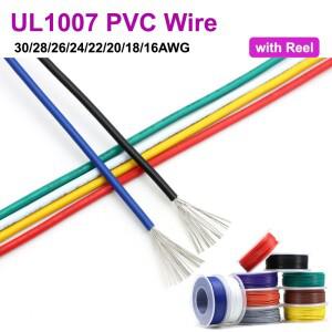 롤전기 와이어 DIY LED 램프 라인 PVC 주석 도금 구리 케이블 코일 조명 UL1007 30 28 26 24 22 20 18 16AW