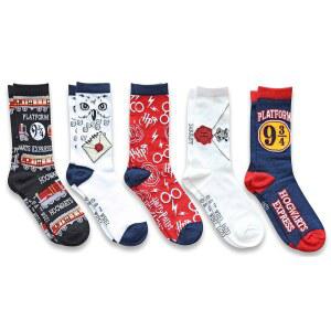 해리 포터 호그와트 익스프레스 헤드윅 주니어/레이디 크루 양말 5켤레
