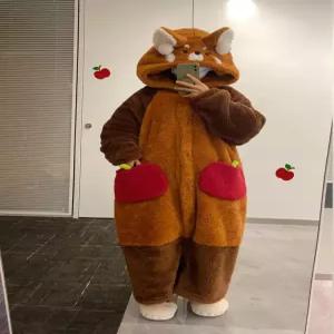 두꺼운 겨울 동물잠옷 렛서판다 커플 극세사