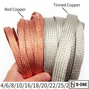 주석 도금 구리 브레이드 슬리브, 확장 가능한 금속 피복, 차폐 신호 와이어 케이블, 1, 2, 5M, 4, 6, 8, 2