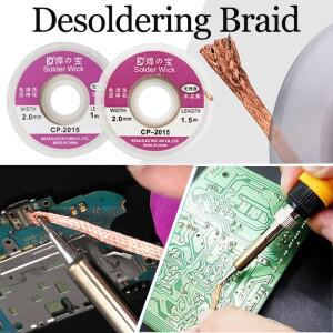 납땜 제거 메쉬 브레이드 테이프 구리 용접점 와이어 심지 주석 납 코드 전자 수리용