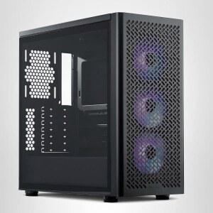쿨러 마스터 엘리트 502 ATX 고풍량 미니멀리스트 PC 케이스, 410mm GPU 맥스, 호환 가능한 RTX 5090|RX 7090 XT, 360mm AIO 타입 C, 강화 유리, 트리플 120mm aRGB PWM 팬, 인테이크 그릴