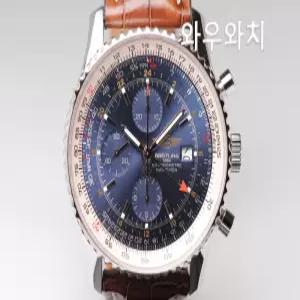 와우와치 브라이틀링 네비타이머 A24322 월드 청판 크로노 가죽 남성용