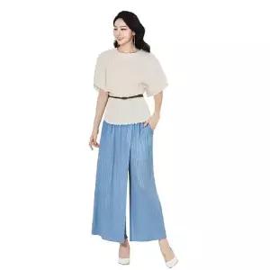 [플라이플리츠]플리츠 럭스 블라우스+벨트