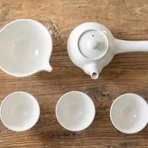 이천도자기 미색 3인 다기세트 다기잔 부부 선물 다도세트